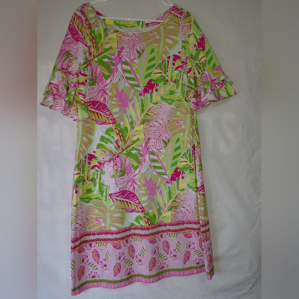 Pappagallo Short Flutter Sleeved Dress Size Large
